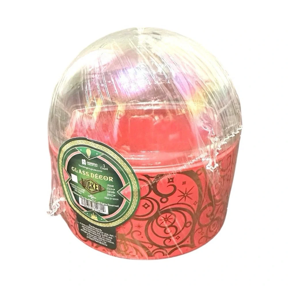 NWT Target Bullseye Playground Wicked Pink & Gold Glinda Glass Container